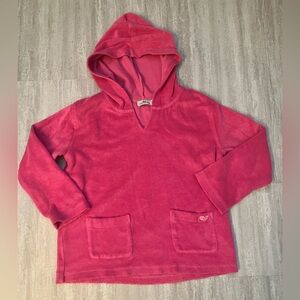 Vineyard Vines pink terry cropped hoodie